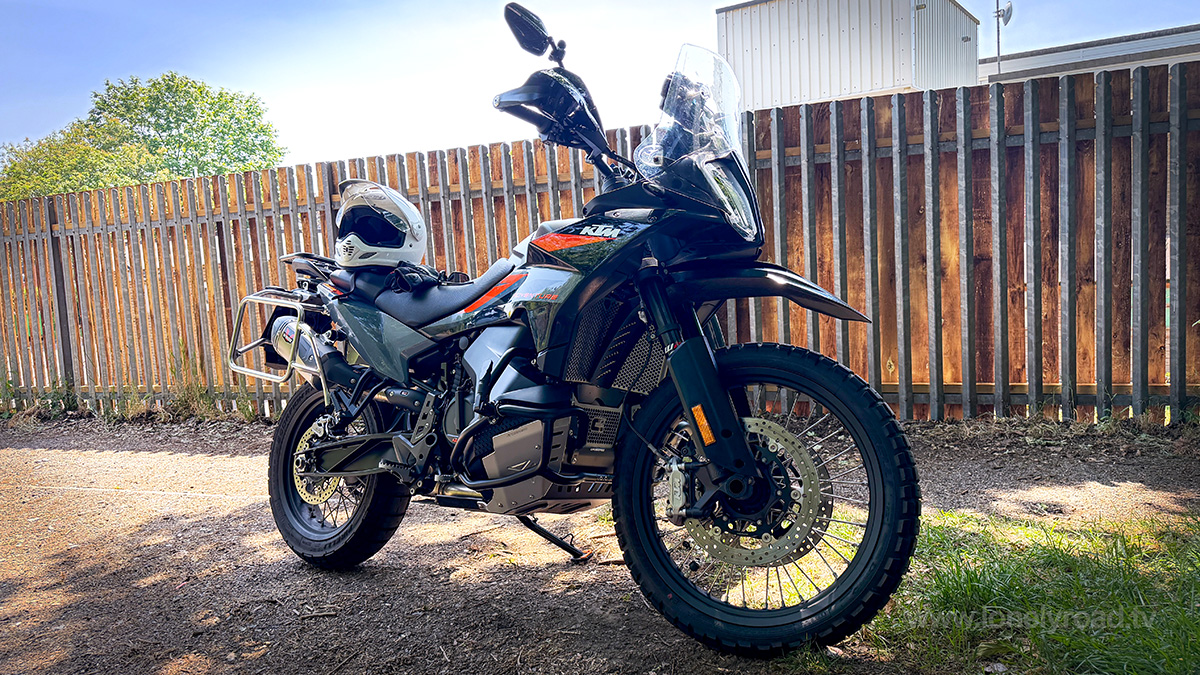 A photo of a black 2024 KTM 890 Adventure motorcycle