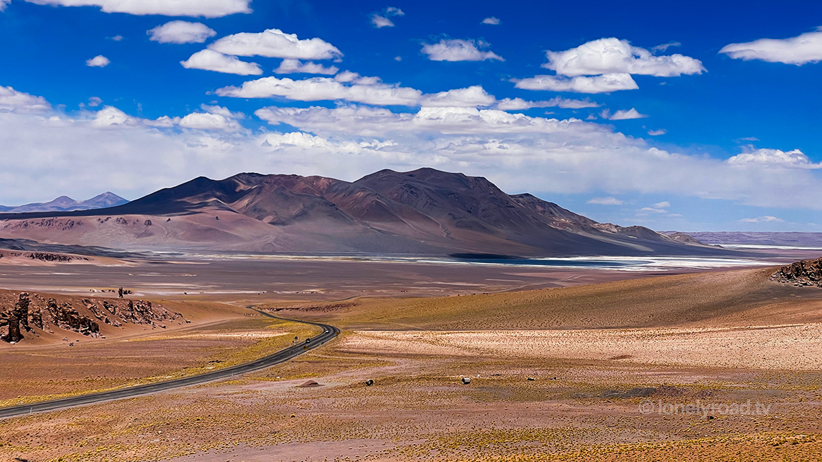 A photo of a mountain road through the high Atacama Desert