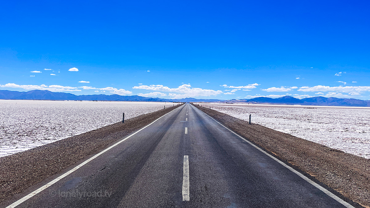 A photo of a road across the Salinas Grandes