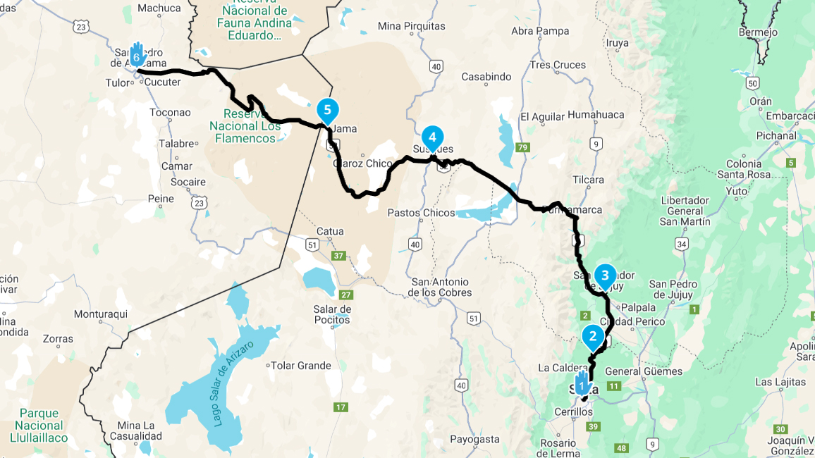 Route map of the ride