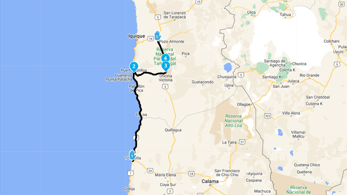 Route map of the ride